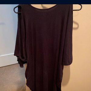 Black TShirt dress size M open shoulder